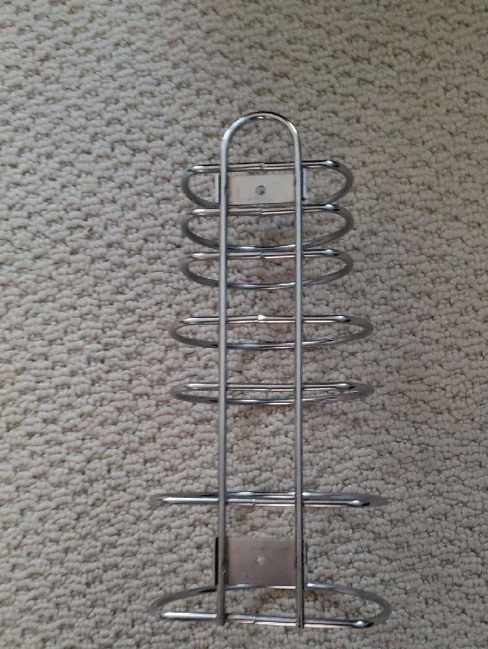 Chrome Multi-Ring Wall Organizer Rack - Picture 3 of 4